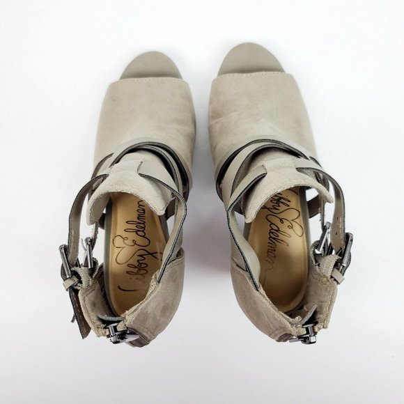 Libby Edelman Women's Karla Open Toe Strappy Gray Shootie Size 5M EUC - Picture 6 of 11